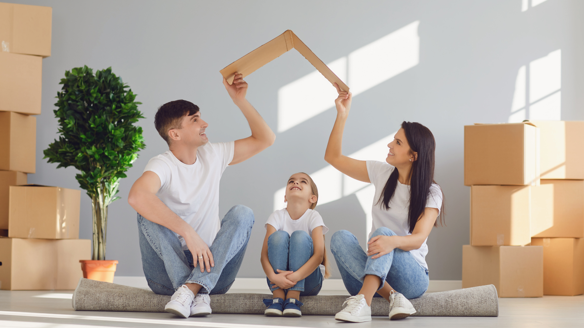 Small family just moved in their new home 