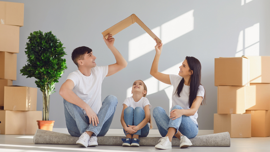 Small family just moved in their new home 